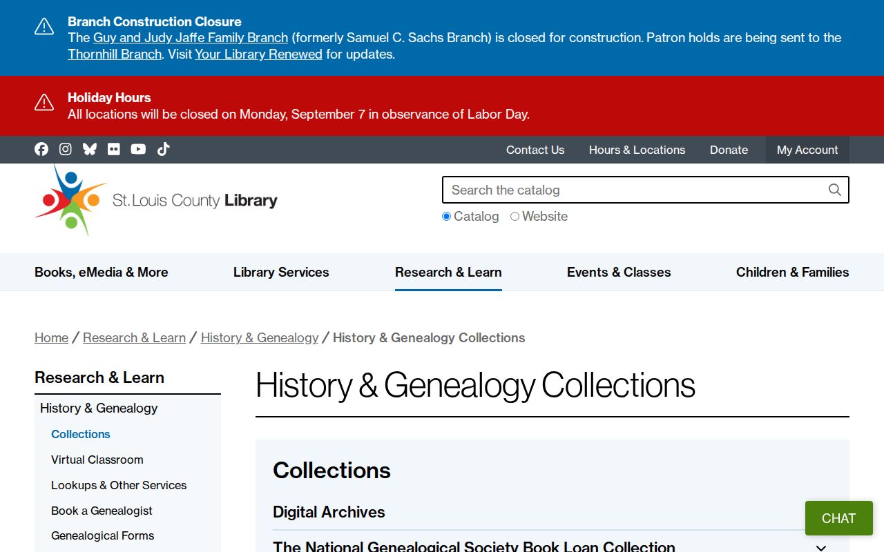 Chesterfield residents directory St. Louis County Library history and genealogy collection