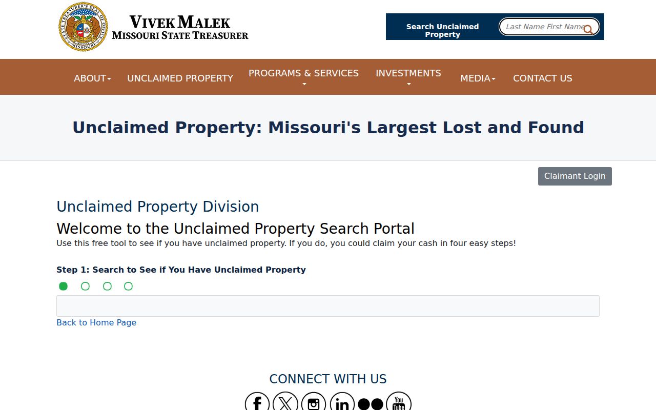 Chesterfield residents directory Missouri unclaimed property search