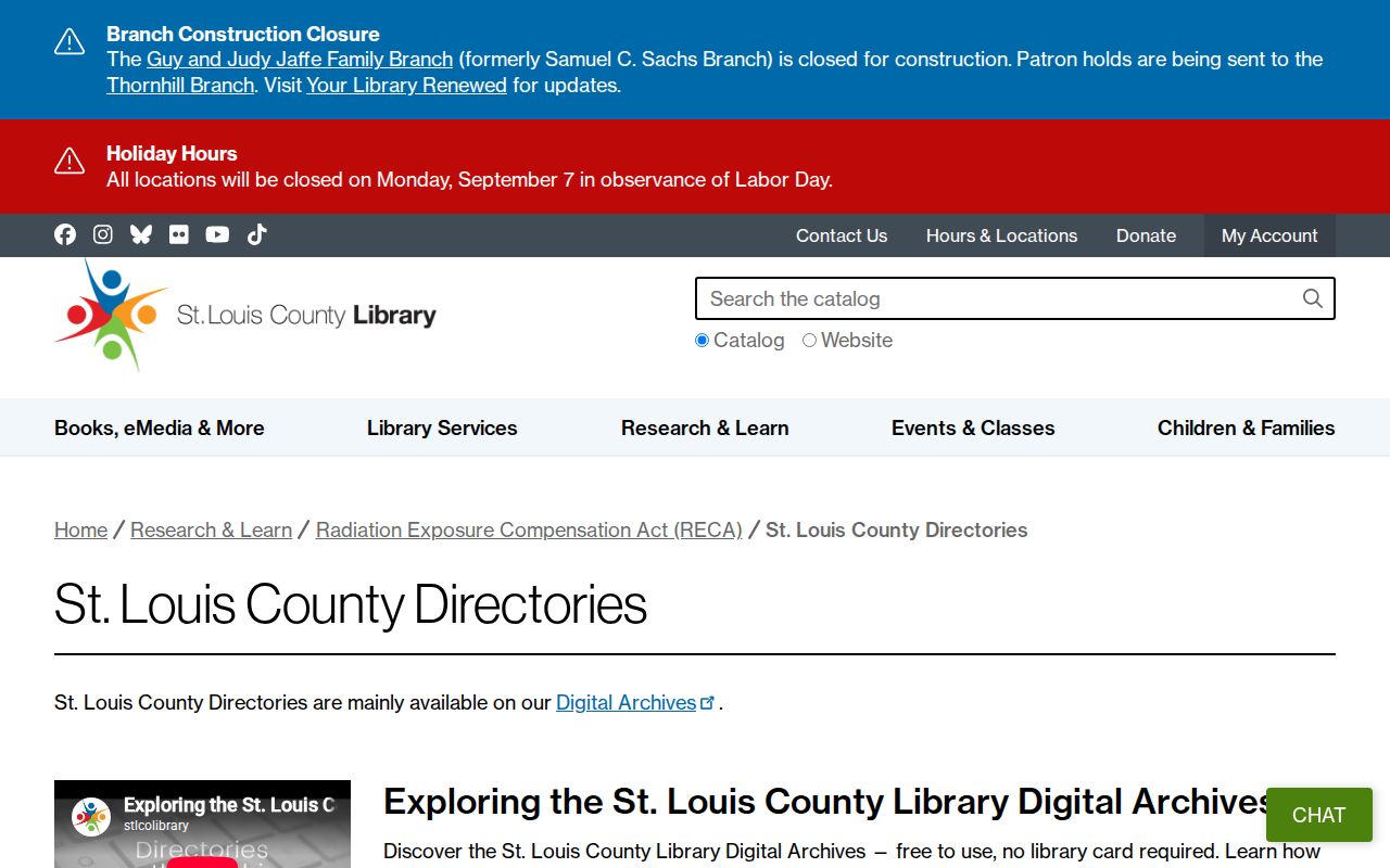 Chesterfield city directory Digital Archives search instructions